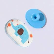 2pcs Teenager Bath & Hair Brush Set - Soft Silicone, Gentle Scalp Massage, Easy To Clean Hair Brush, Cartoon Elephant Face Towel - Multicolor - View 12