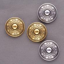 7pcs Vintage Engraved Round Metal Hand Sew Buttons, Embossed Pattern Decorative Sewing Buttons For Suit Coat Jacket Garment DIY Accessories - Multicolor - View 4