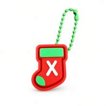 1pc A-Z Letter Christmas Stocking Keychain, Cute Mini Sock Bag Charm Pendant, Xmas Holiday Gift For Backpack Key Ring Decor - Multicolor - View 33