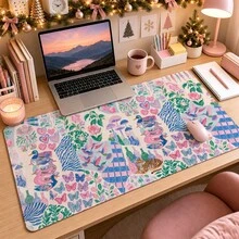 1 buah Alas Meja Kolase Bunga dan Hewan Boho Vintage, Pelindung Meja Rias Serbaguna, Alas Seni Kuku, Alas Mouse Desktop Besar untuk Wanita, Kamar Tidur & Kantor, S/M/L/XL - View 7