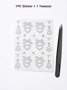 1pc Christmas Theme Rhinestone Decor Sticker Set With Tweezers, 3D Acrylic Hollow Self-Adhesive Rhinestone Stickers, Santa Claus, Christmas Tree, Snowflake, Gift Sock, Snowman, Christmas Hat, Candy Cane And More Christmas Patterns, Suitable For Phone, Water Cup, Camera, Earphone, Greeting Card, Gift Packaging, Photo Frame, Photo Album, Notebook, Aromatherapy Cup And More - one-size - View 13