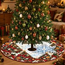 1pc Ice Blue Large Snowflake Pattern Christmas Tree Skirt, Elegant Color Holiday Decoration, 5 Sizes, Suitable For Men And Women As Holiday Gift, Perfect For Home And Party Christmas Decor - Ice Blue Large Snowflake - View 2