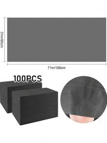 10Pcs Disposable Massage Table Sheets Non-Woven Fabric Bed Sheets Cover For Spa, Massage, Beauty Salon, Tattoos, Hotels (Black) - Black - View 3