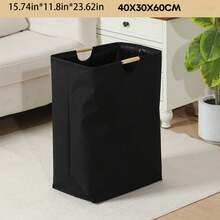 1pc Foldable Laundry Basket, Size: S/M/L/XL. Suitable For Storing Clothes, T-Shirts, Shirts And Other Items In Bathroom, Living Room And Laundry Room. Multi-Functional Bathroom Storage Basket, Laundry Basket And Storage Basket. - Black - View 4