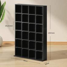 CD Storage Unit With Adjustable Shelves, 89 X 130.5, Black - Black + Engineered Wood - View 3