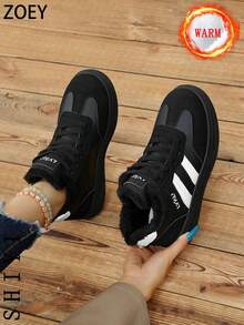 Women's Snow Boots Winter Boots Thick Sole Fur Lined Ankle Boots Height Increasing Warm Lining Shoes - Black - View 5