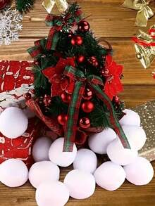 20/50pcs Plush Snowball Set, Suitable For Indoor Party Games, Christmas Holiday Decoration And Home Entertainment, Perfect For Indoor Snowball Fight, Great Indoor Fun Choice - Multicolor - View 1
