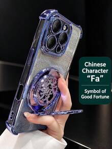 MewTrek 奢華電鍍透明手機殼，創意金錢美金符號支架，水鑽亮片閃耀 Y2K 風格，夏季新款時尚矽膠防震保護軟殼，適用於 iPhone、 Galaxy、Honor、、Reno、MOTO - 藍色 - 查看 7
