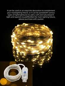 1 String LED Christmas Lights With Stars, Christmas Trees, Bells And Reindeer, Party Decoration Lights, Holiday Decor, USB Powered, Suitable For Christmas Window Display And Home Living Room Decoration Fairy Lights - M28 Christmas String Lights - View 14