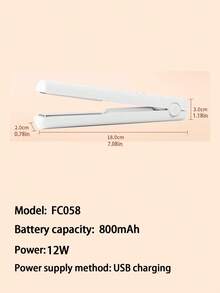Pelurus & Pengeriting Rambut Nirkabel Mini 2-in-1, Setrika Rambut Isi Ulang, Setrika Pengeriting Rambut Nirkabel Portabel, Pelurus Rambut Mini Isi Ulang USB, Pelurus & Pengeriting Rambut Portabel Hemat Daya - MultiWarna - View 4