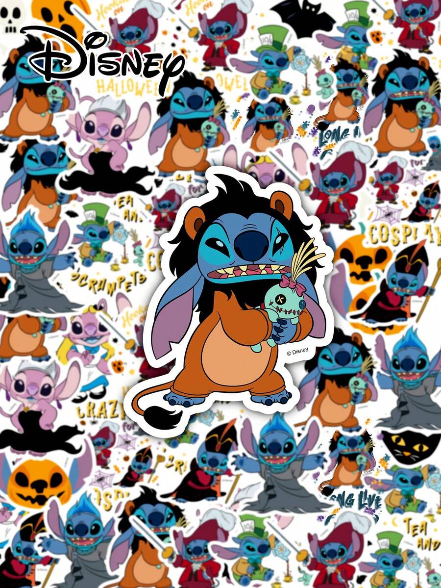 50pcs Highly Attractive Stitch & Angel Decorative Sticker Collection, Multiple Pattern Options, Luggage, Water Bottle, Computer, Planner Decoration, Birthday Gift, Home & Office Decor, Fun Creative Stickers, Designs, Water Bottle, Luggage, Planner, Computer Decals, Birthday Party Favor, Home & Office Accessories - Multicolor - View 1