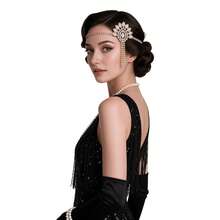 3pcs 1920s Flapper Gatsby Costume Accessories Set 20s Vintage Pearl Necklace Gloves Rhinestone Party For Women - HD6496 - View 3