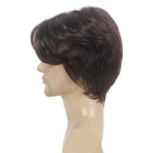 1pc Men's 6 Inch Brown Short Layered Wig – Heat Resistant High Temp Fiber Synthetic Hair, Natural Fluffy Look For Everyday Wear & Cosplay - Multicolor - View 7