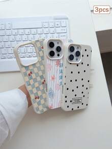 3件裝彩色印花元素 TPU 防震全包覆手機殼 精準保護套 適用於 Apple 11/12/13/14/15/16/17 Pro Max - 彩色 - 查看 5