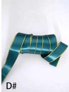 1 Roll 5m Gold Edged & Silver Satin Ribbon - Perfect For DIY Crafts, Wedding, Birthday And Holiday Decor, Gift Wrapping, Floral Arrangements, Jewelry Box Decoration, Parties And Anniversaries, Home Decor - Multicolor - View 5
