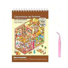 50pcs Set, Decorative DIY House Stickers, Landscape Stickers, Scene Stickers (Includes 20 Scenes And 30 Material Sheets) With 2 Tweezers, 3D Miniature House Scene Stickers For DIY Scrapbooking, Landscape Stickers, Manual Stickers, Hand-Classified House Scene Stickers, Reusable, Multiple Sizes Available - Multicolor - View 9