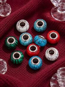 1-Piece 304 Stainless Steel Charming Large-Hole Natural Stone Bead Necklace And Bracelet DIY Jewelry Kit - beads - View 5
