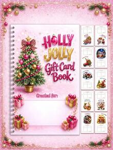 Christmas Gift Card Book For Her, Holiday Gift Card Storage Book With Slots,Santa Claus Theme Spiral Notebook, Holiday Greeting Card Collection Album,Cute Pink Christmas Gift Card Holder, Christmas Gift For Wife, Girlfriend, Mom - Multicolor - View 9