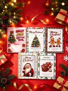 Christmas Gift Card Book For Her, Holiday Gift Card Storage Book With Slots,Santa Claus Theme Spiral Notebook, Holiday Greeting Card Collection Album,Cute Pink Christmas Gift Card Holder, Christmas Gift For Wife, Girlfriend, Mom - Multicolor - View 11