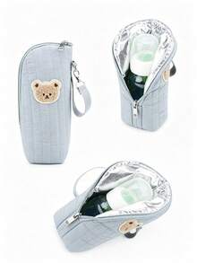 1pc Cartoon Bear Portable Baby Bottle Storage Bag, Outdoor Convenient Style, Can Be Hung On Stroller - Multicolor - View 6