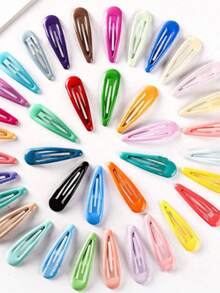20pcs Bagged Women's Y2K Candy Color Random Mixed Sweet Cool Cute Girly Oil Drip Colorful Small Hair Clips Side Clips Hair Clips Fashion Versatile Hair Accessories Suitable For Daily Wear Outfits Matching Accessories Headwear BB Clips - Multicolor - View 3