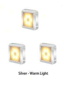 Smart Motion Sensor 6LED Floor Lamp/Pendant Light/Wall Light - Wireless Control, Auto On/Off, Modern Square Design. Suitable For Hallway, Stairs, Living Room, Bedroom (Battery Not Included), Closet, Bedroom, Nightstand, Shoe Cabinet Lighting. Ideal Home Choice, Decorative Sensor Light - Multicolor - View 15