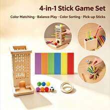 Fun Balance Tower Stick Pulling Tabletop Game, Parent-Child Interactive Battle, Tests Focus And Judgment Skills. Roll Dice To Draw Colored Sticks, Be Careful Not To Let The Ball Drop. Complete Accessories, Simple Yet Brain-Burning Gameplay, Fun Desktop Game For Family Gatherings And Parties - Multicolor - View 10