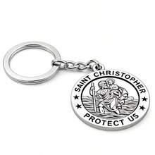 1pc-St. Christopher Stainless Steel Keychain-St. Christopher- Travel Guardian-Perfect Thoughtful Gift For Friends Traveling-Fashionable Travel Accessory-Christmas Gift-New Year Gift-Toys - Multicolor - View 2