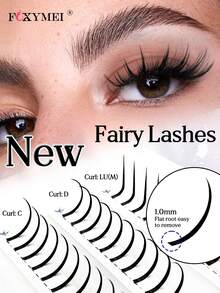 FOXYMEI 120Fans 新款仙女漫畫感睫毛 C/D/LU(M) 捲度 8-15mm 單根睫毛接片 0.07mm 快速豐盈漫畫感睫毛接片 完美眼妝 超柔軟 適合初學者 - LU(M) - 查看 9
