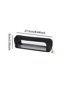 1 buah Tas Kuas Makeup Jendela Transparan, Kantong Penyimpanan Kuas Kosmetik Gaya Kotak Pensil dengan Resleting, Kantong Organizer Transparan, Tas Penyimpanan Alat Kecantikan yang Praktis untuk Perjalanan - MultiWarna - View 2