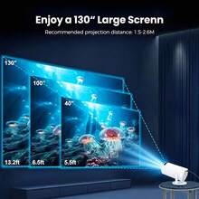 Android 14 Flagship Smart Projector 5000 ANSI Lumens 4K UHD Support Auto Focus Auto Keystone Correction WiFi6 Bluetooth 5.3 Low Latency Gaming Ultra Quiet Portable Home Theater Projector Suitable For Office Education Compatible With 5V 2A/3A Charger Includes Data Cable - White - View 7