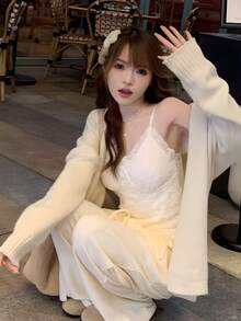 Lace Suspender Fleece-Lined Vest Chest Protector Thickening New Autumn And Winter Warm Undergarment Design Outerwear - AA - View 5