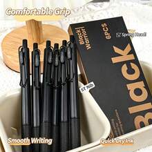6pcs Black Warrior Pens - 0.5mm Tip, Smooth Writing, Plastic Material - Suitable For School And Office Use, Back To School Essential - Gel Pen - View 1