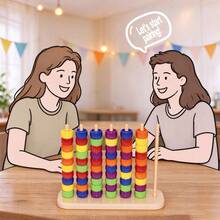 1 Set Beaded Column Color Matching Early Education Toy, Children's Focus & Matching Training, Enhances Logic & Spatial Perception, Gift For Boys And Girls, Parent-Child Interactive Game For Adults And Kids, Party Tabletop Game - Multicolor - View 1
