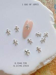 1 gói phụ kiện trang trí nail nghệ thuật mùa đông Giáng Sinh, cây thông, vòng hoa, tuần lộc, chuông, charm nail 3D bằng hợp kim kim loại - Nhiều màu - Xem 15