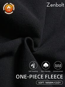 ZenBolt Winter Men's Solid-Color Fleece-Lined Hooded Utility Jacket – Structured Fit, Full-Zip Multi-Pocket, Sleeve Patch Warm Outerwear - Black - View 5