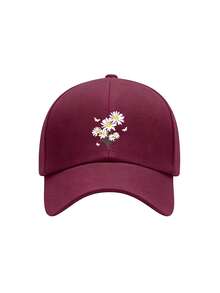 1pc/2pcs "Daisy" Print Baseball Cap, Street Style Trucker Hat, Adjustable Size Lightweight Multifunctional Vintage Dad Hat, Suitable For Outdoor Sports - Multicolor - View 17
