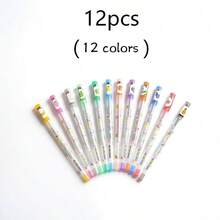 12pcs/Pack - Scented Glitter Gel Pens - Smooth Writing, Rich And Fun Colors, With Pleasant Fruit Fragrance, Perfect For School And Office Supplies - Ideal For Back To School Season - Multiple Styles - View 9