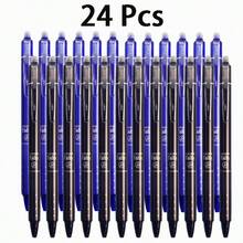 24pcs Retractable Erasable Gel Pens, 0.5mm Fine Tip Replaceable Refill Writing Pens, Built-In Eraser, Smooth Ink Pens, Suitable For Students, School, Office, Homework, Notes, Journal, Planning And Drawing, [Black/Blue Ink] - Sets - View 6