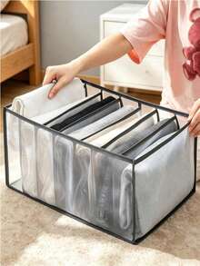1 hộp lưu trữ quần áo tủ đồ gấp gọn, hộp lưu trữ dạng ngăn kéo chia ô, hộp chia ngăn lưới cho quần jeans mỏng, quần dài, áo thun, chân váy, sắp xếp và lưu trữ tủ đồ - Nhiều màu - Xem 6
