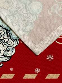 1pc Christmas Pattern Printed Linen Table Runner, Placemat, Suitable For Holiday, Party, Birthday, Dinner, Kitchen Dining Table Decoration, Shoe Cabinet Storage Cabinet Cover, All Season Room Decor, Home Textile Decoration Table Runner Placemat - Multicolor - View 8