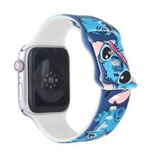 Disney Stitch Silicone Printed Watch Band Compatible With Apple Watch All Series S11 S10 38mm 42mm 46mm Wristband - Multicolor - View 3