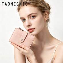 Women's PU Leather Wristlet Wallet, Fashionable Versatile Bifold Short Wallet, Snap Closure With Multiple Card Slots, Zipper Coin Pocket, Portable - Multicolor - View 10