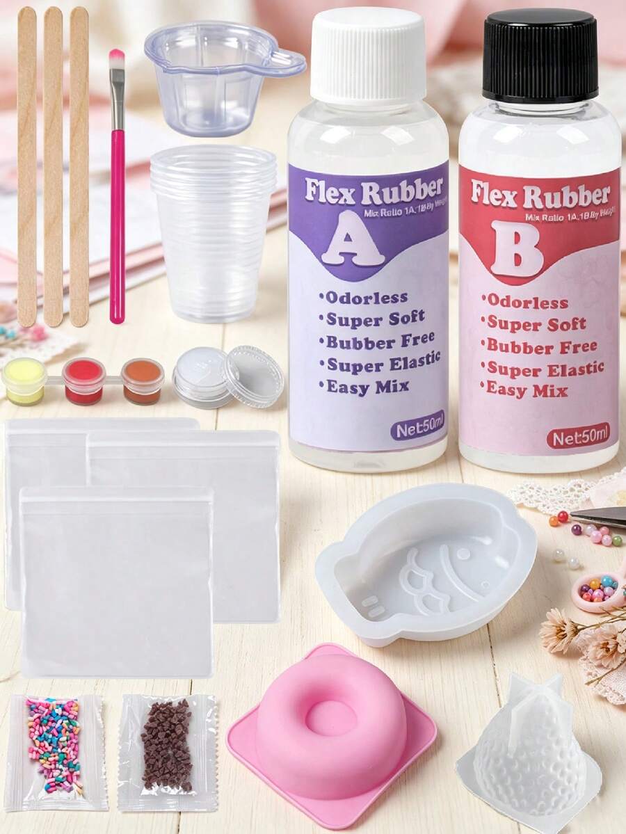 Taba Kit 100ml DIY Making Set, Includes 3 Silicone Molds, Suitable For DIY Handicrafts And Jewelry Making, Ideal For Beginners, Classroom Prizes, Party Gifts