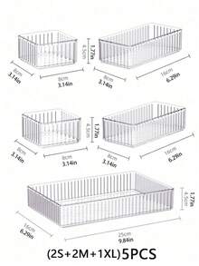 Set Organizer Laci Plastik Transparan 1-11 Buah Berbagai Ukuran, Rak Penyimpanan Kosmetik Rias untuk Meja Rias, Kamar Mandi, Kamar Tidur, Penggunaan Dewasa, Hadiah Liburan untuk Pacar, Dekorasi Pengorganisasian Rumah yang Rapi - Clear - View 8