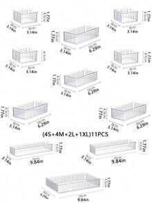Set Organizer Laci Plastik Transparan 1-11 Buah Berbagai Ukuran, Rak Penyimpanan Kosmetik Rias untuk Meja Rias, Kamar Mandi, Kamar Tidur, Penggunaan Dewasa, Hadiah Liburan untuk Pacar, Dekorasi Pengorganisasian Rumah yang Rapi - Clear - View 9