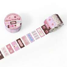 1 buah Pita Washi Potong Mati Seri Gerakan Teh Sore, Label Kreatif untuk Perencana, Scrapbooking, Dekorasi, Kolase - Beraneka warna - View 7