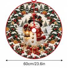 1件裝燈籠雪人圖案聖誕樹裙，優雅配色節日裝飾，5種尺寸，中性節日禮物，適用於居家與派對聖誕家居裝飾 - 提燈雪人 - 查看 14
