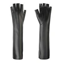 Women's Mid-Length Fingerless Gloves, PU Material, For Halloween Costume, Party, Ball, Photography, Performance, Runway, Cosplay - A - View 5