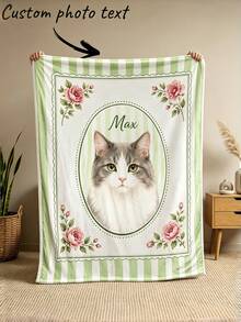 1pc Personalized Flannel Blanket, Can Print Multiple Photos, Customized Pet Photos And Pet Names, High-Definition Printed Custom Photo Blanket, Gift For Dogs, Memorial Blanket, Excellent Holiday Gift, Comfortable, Warm, Soft, Intimate, Unique Customization, Personalized Elegance - Multicolor - View 16